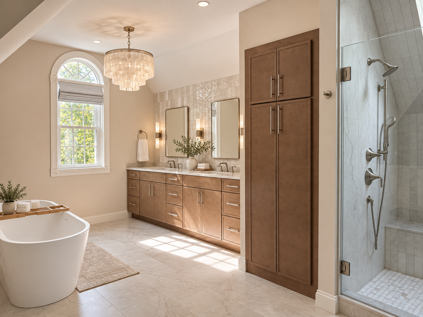 Walnut bathroom vanity